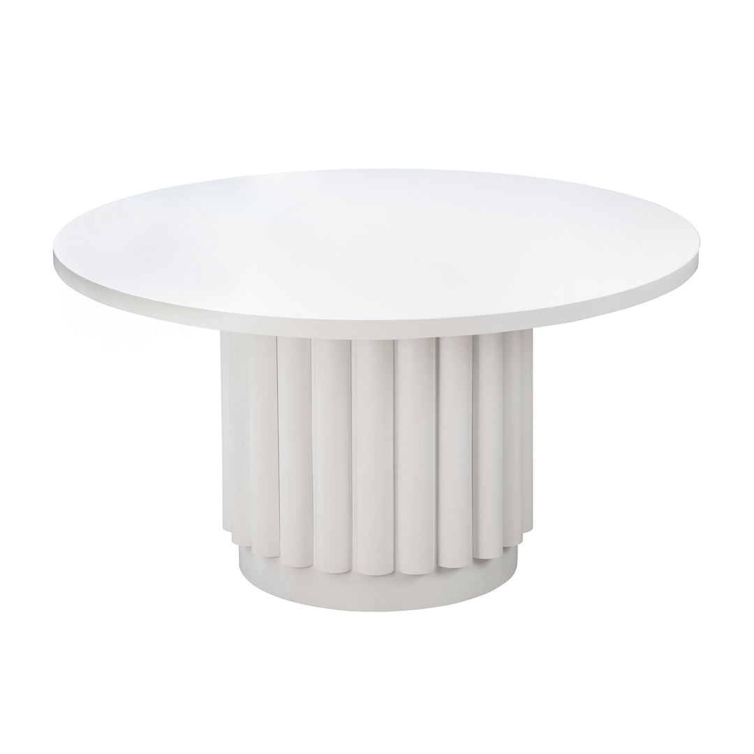 SwayLiving Kali 55 Inch White Round Dining Table DINING TABLES
