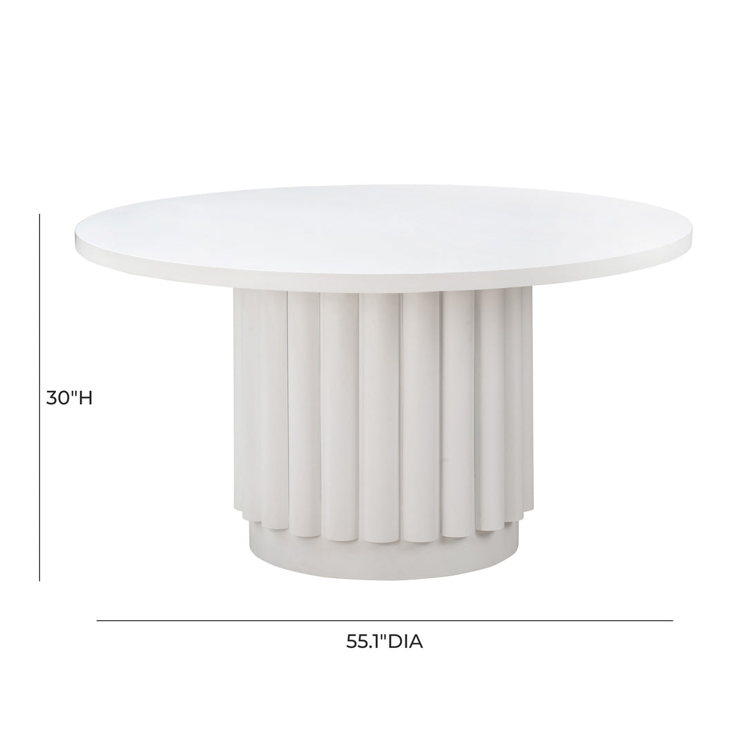 SwayLiving Kali 55 Inch White Round Dining Table DINING TABLES