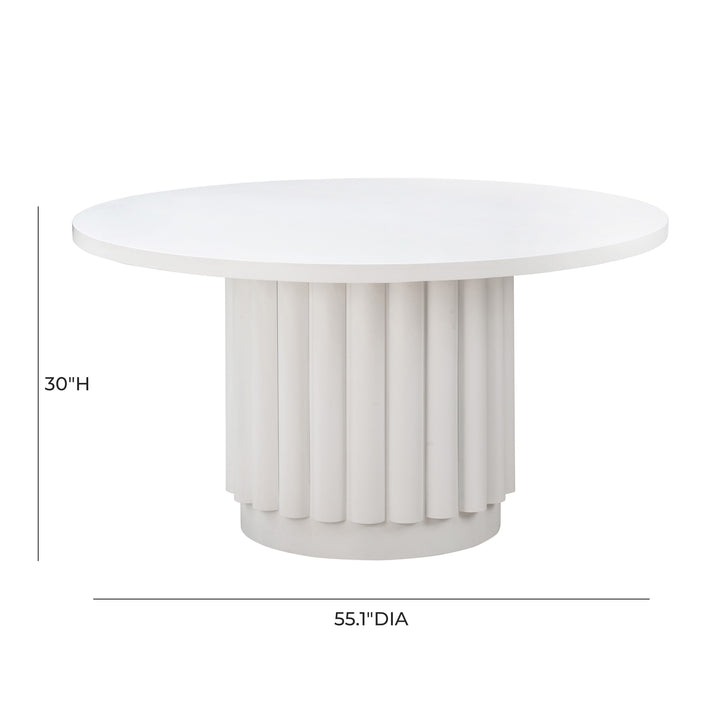 SwayLiving Kali 55 Inch White Round Dining Table DINING TABLES