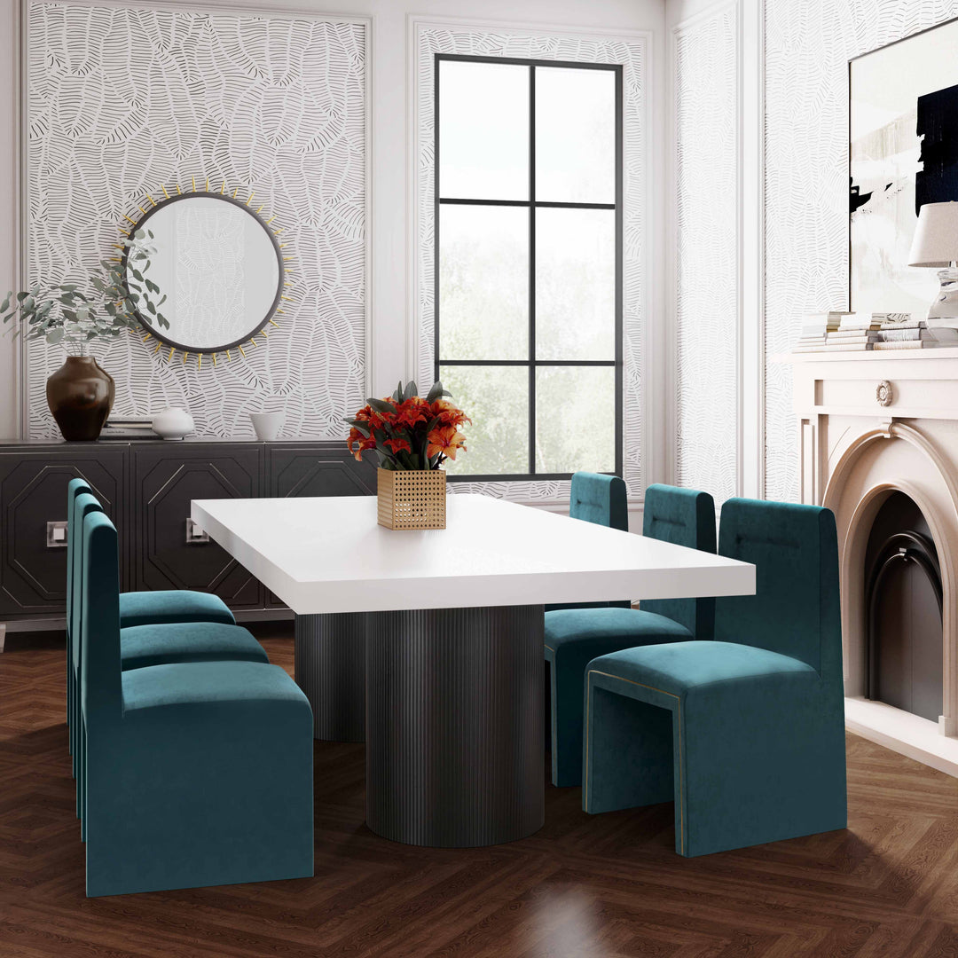 SwayLiving Nova White Lacquer Dining Table DINING TABLES