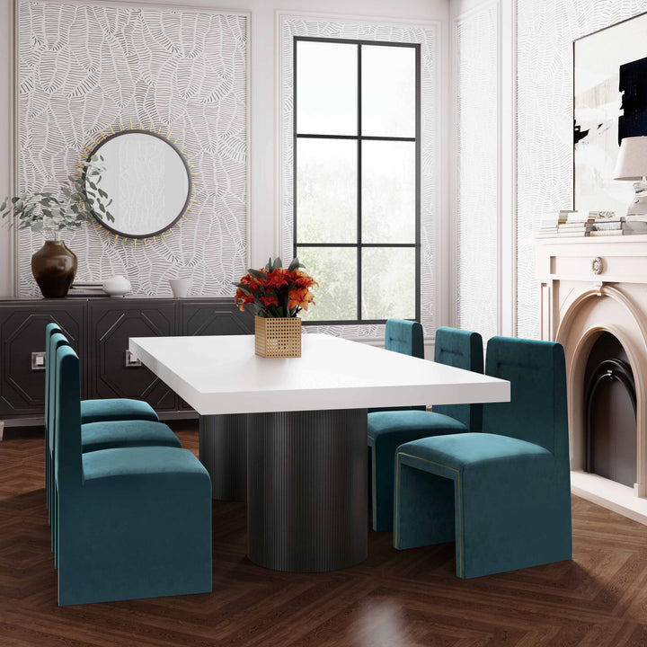 SwayLiving Nova White Lacquer Dining Table DINING TABLES