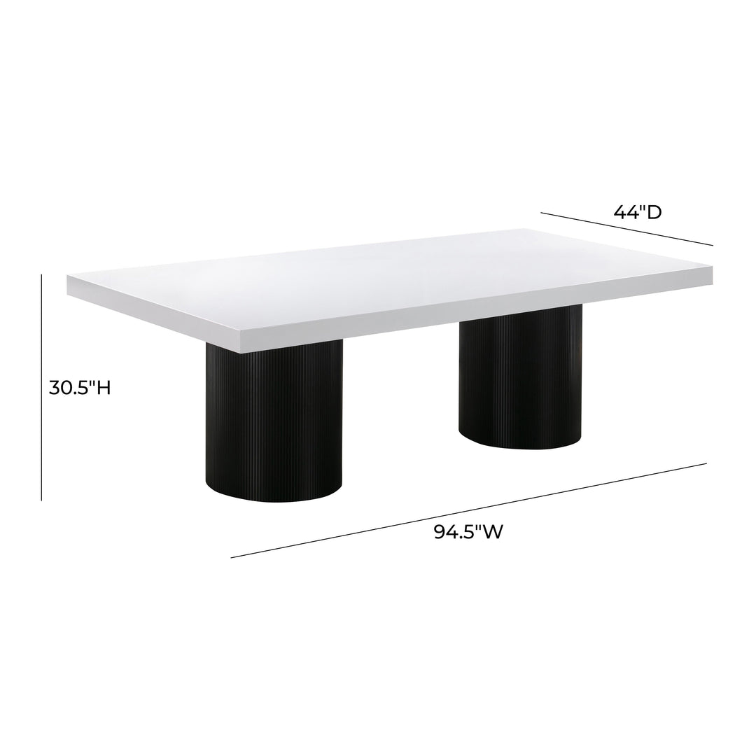 SwayLiving Nova White Lacquer Dining Table DINING TABLES