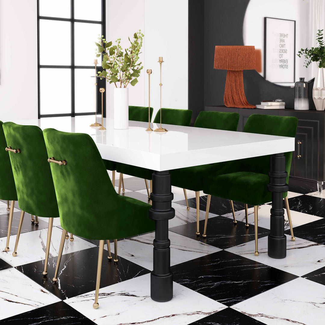 SwayLiving Beatrix Green Velvet Side Chair DINING CHAIRS