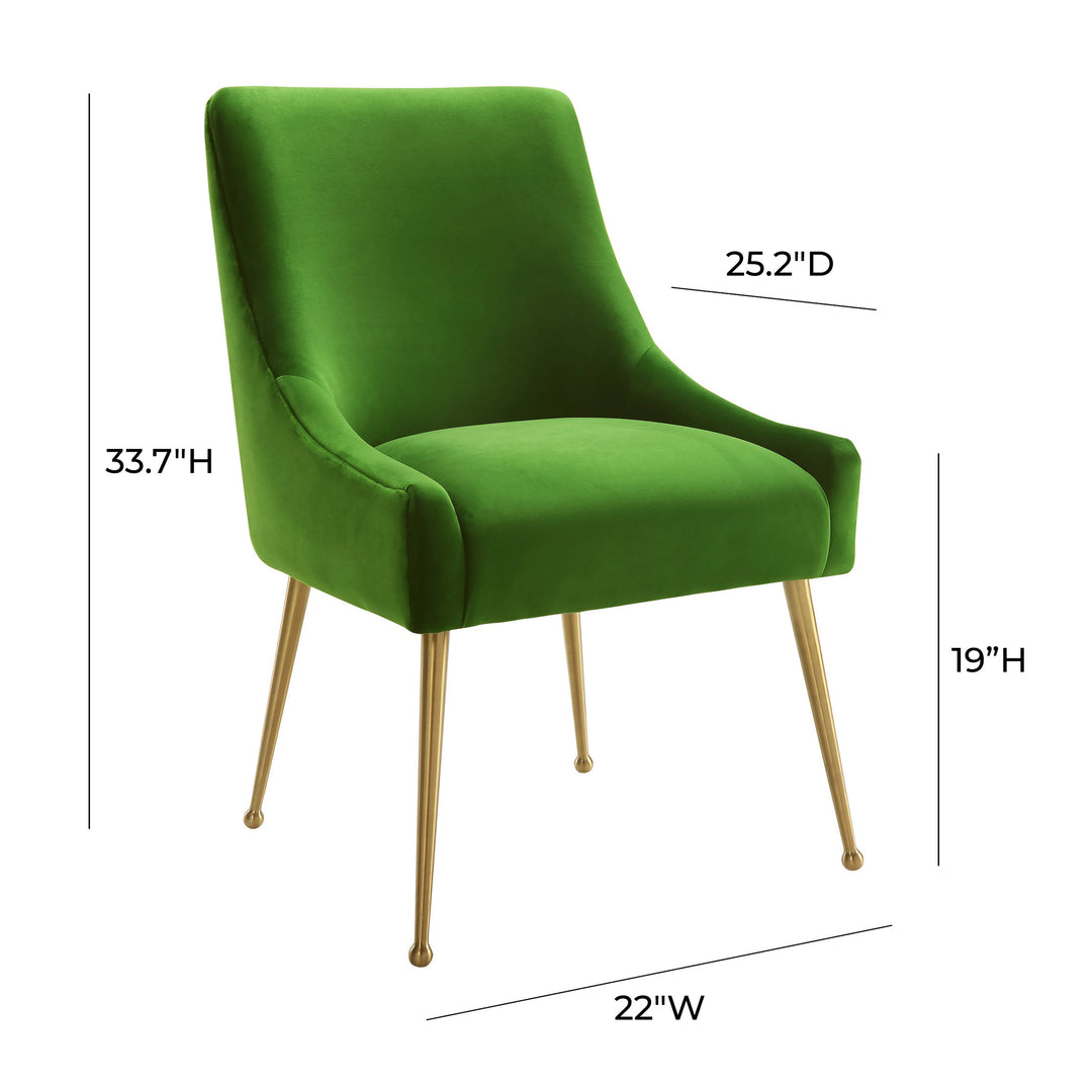 SwayLiving Beatrix Green Velvet Side Chair DINING CHAIRS