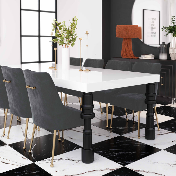 SwayLiving Beatrix Grey Velvet Side Chair DINING CHAIRS
