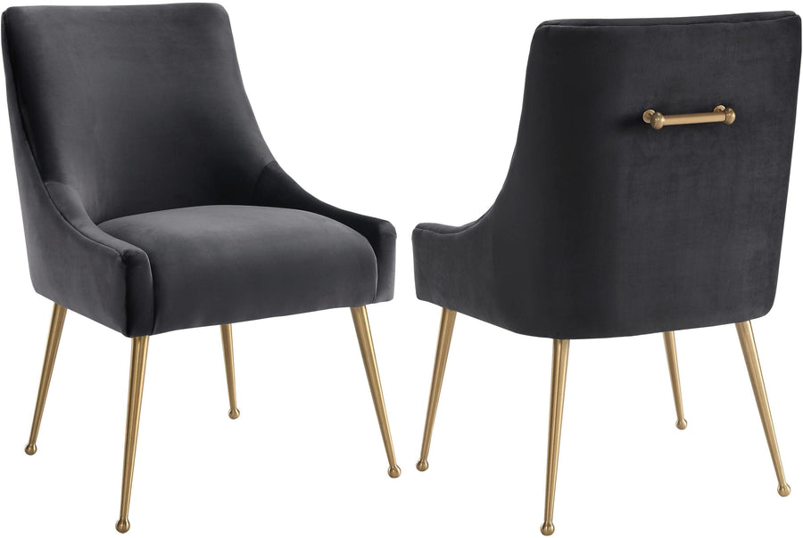 SwayLiving Beatrix Grey Velvet Side Chair DINING CHAIRS