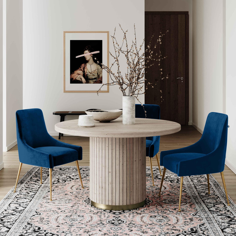 SwayLiving Beatrix Navy Velvet Side Chair DINING CHAIRS
