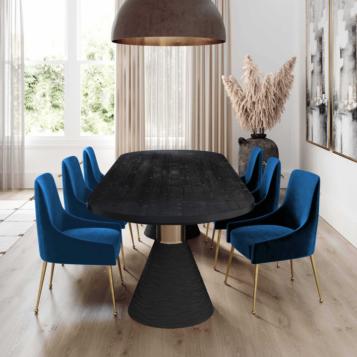 SwayLiving Beatrix Navy Velvet Side Chair DINING CHAIRS