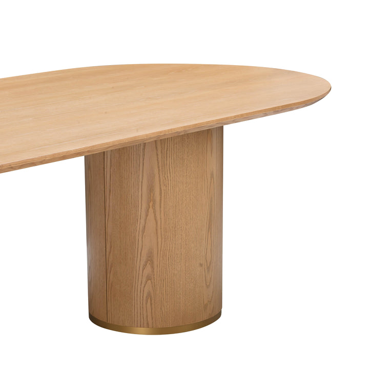 SwayLiving Brandy Natural Ash Wood Oval Dining Table DINING TABLES