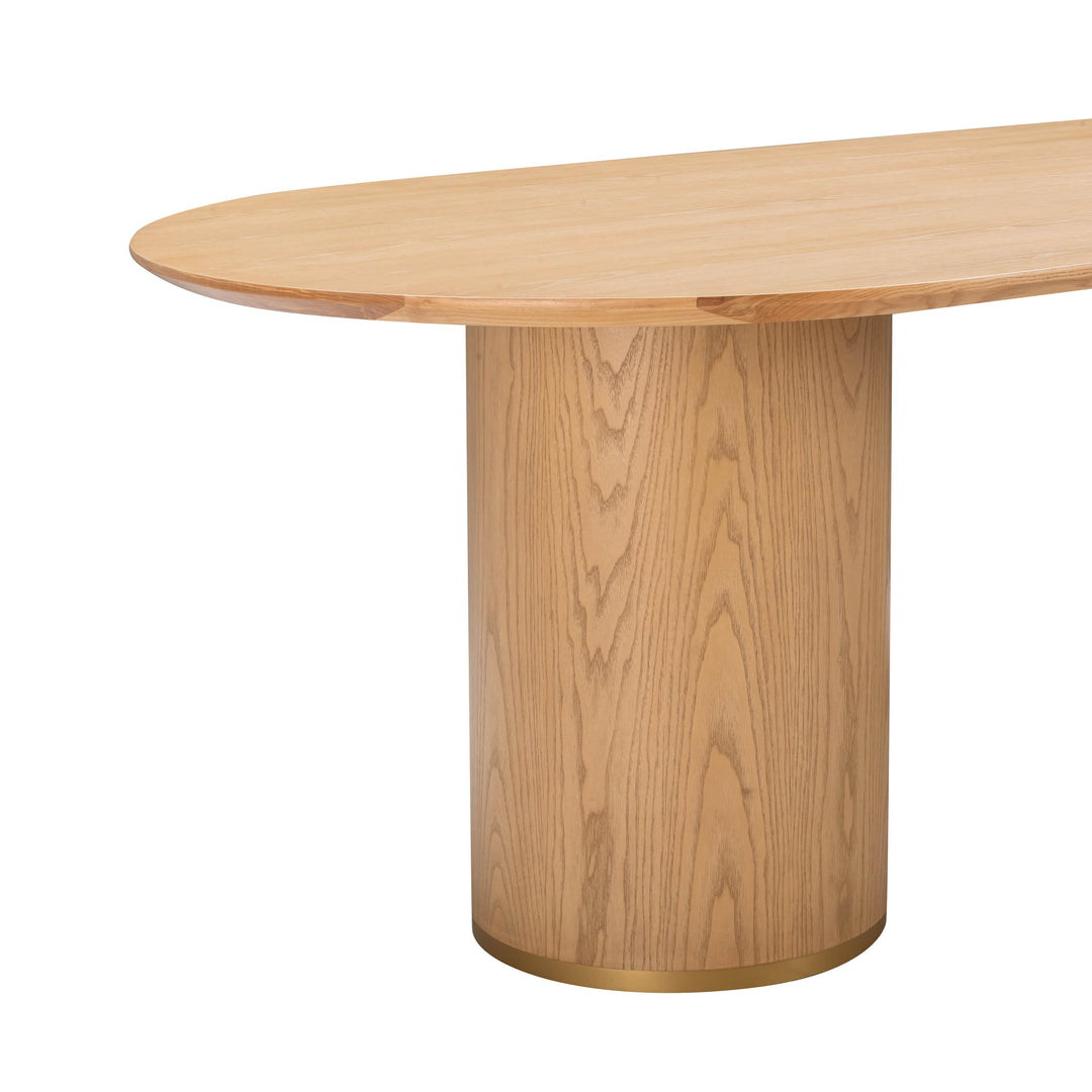 SwayLiving Brandy Natural Ash Wood Oval Dining Table DINING TABLES