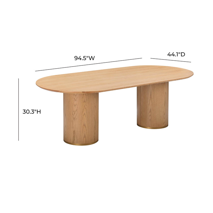 SwayLiving Brandy Natural Ash Wood Oval Dining Table DINING TABLES