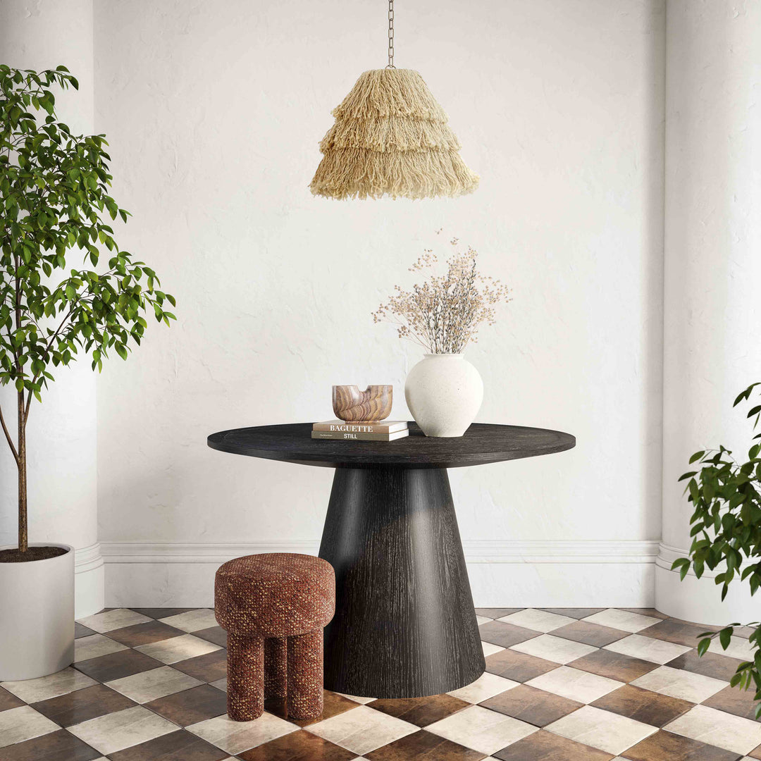 SwayLiving Sahara Black Oak Round Dining Table DINING TABLES