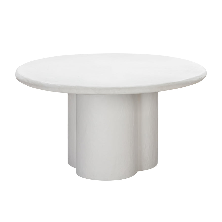 SwayLiving Elika White Faux Plaster Round Dining Table OUTDOOR DINING TABLES