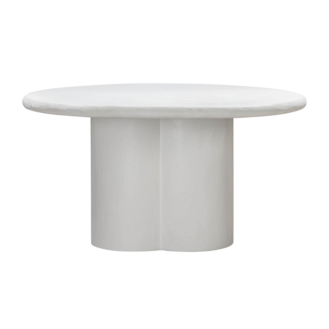 SwayLiving Elika White Faux Plaster Round Dining Table OUTDOOR DINING TABLES