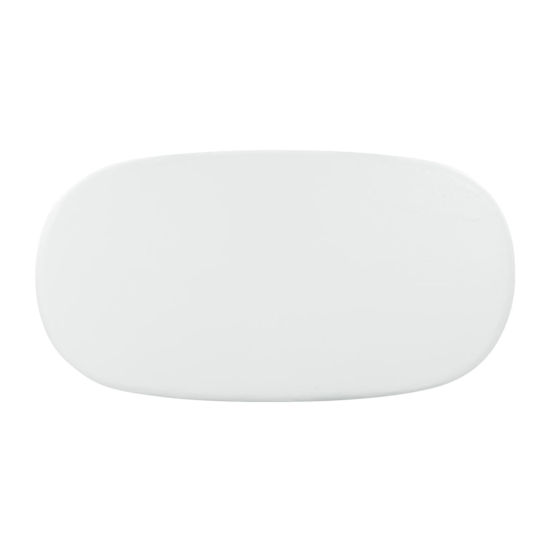 SwayLiving Elika White Faux Plaster Oval Dining Table OUTDOOR DINING TABLES