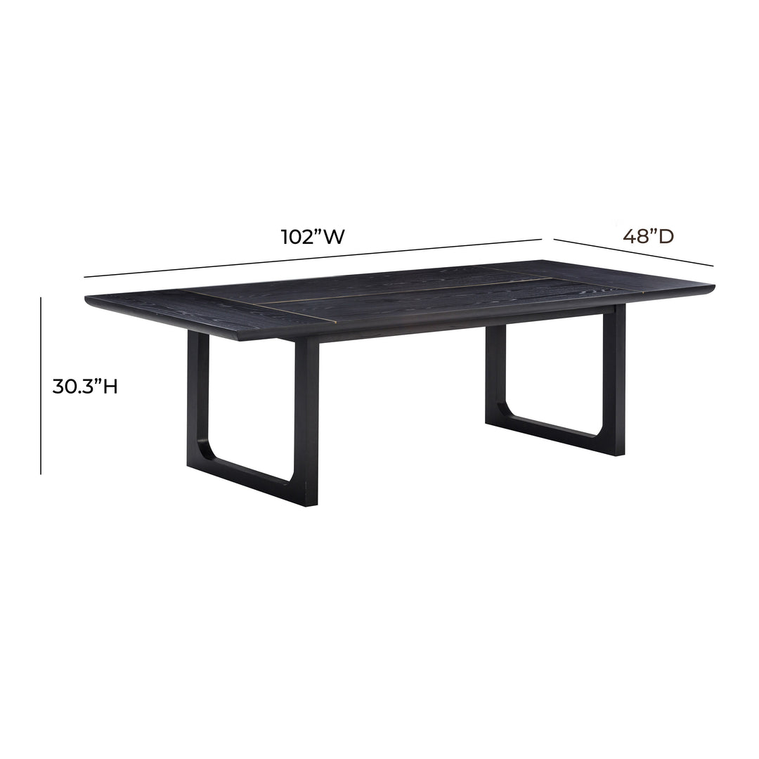 SwayLiving Shiloh Black Ash Rectangular Dining Table DINING TABLES