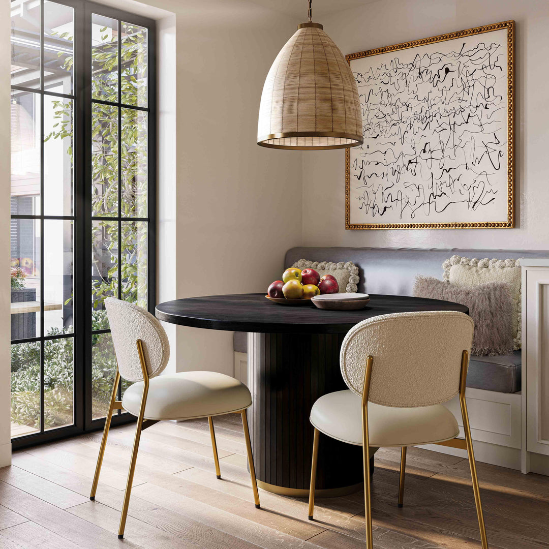 SwayLiving Chelsea Black Oak Round Dining Table DINING TABLES