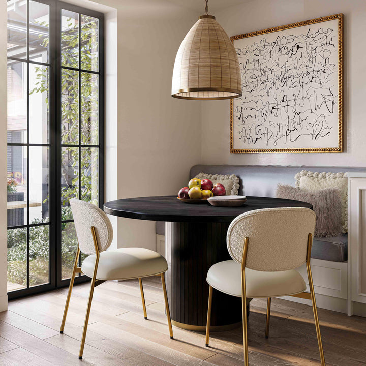 SwayLiving Chelsea Black Oak Round Dining Table DINING TABLES
