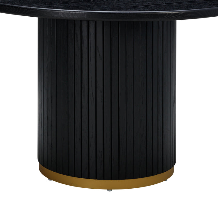 SwayLiving Chelsea Black Oak Round Dining Table DINING TABLES