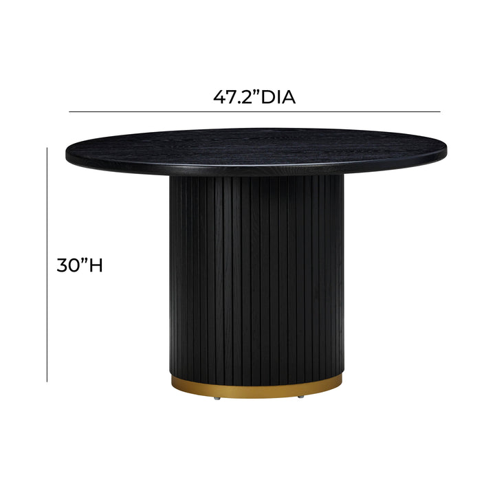 SwayLiving Chelsea Black Oak Round Dining Table DINING TABLES