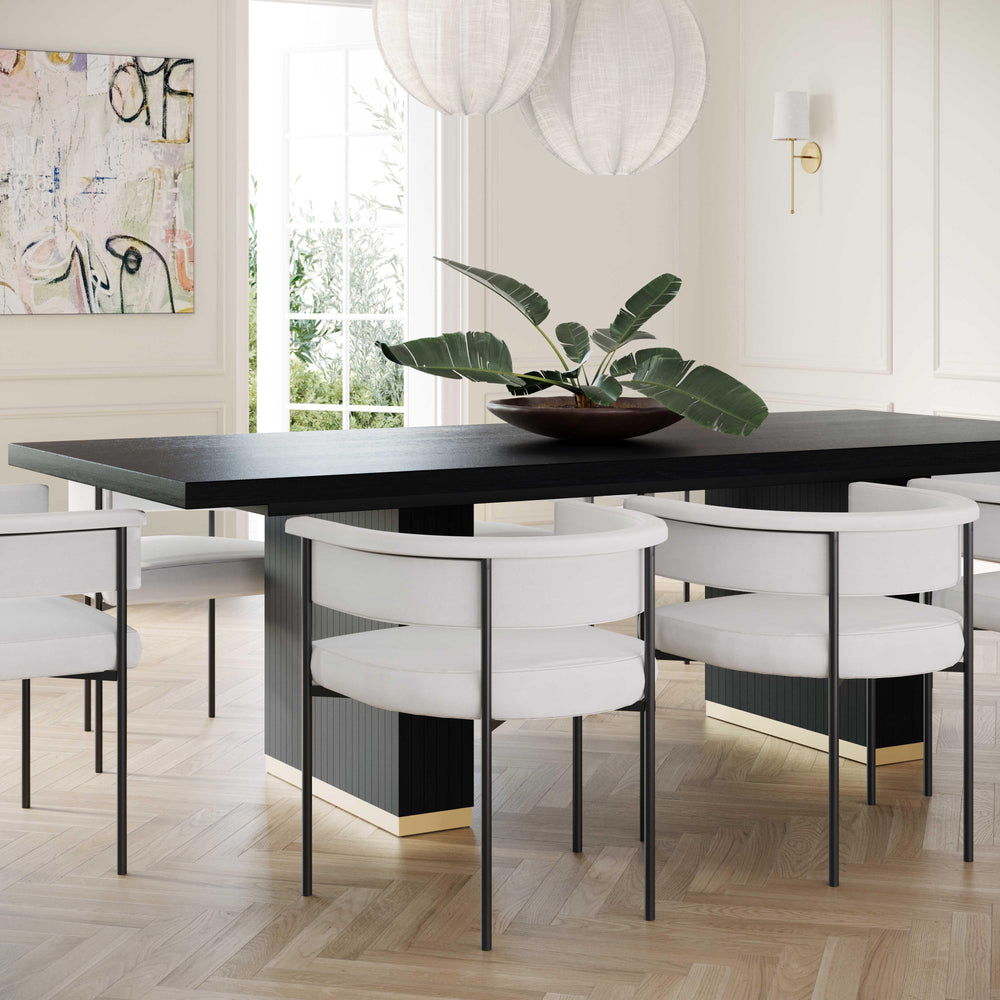 SwayLiving Chelsea Black Oak Rectangular Dining Table DINING TABLES