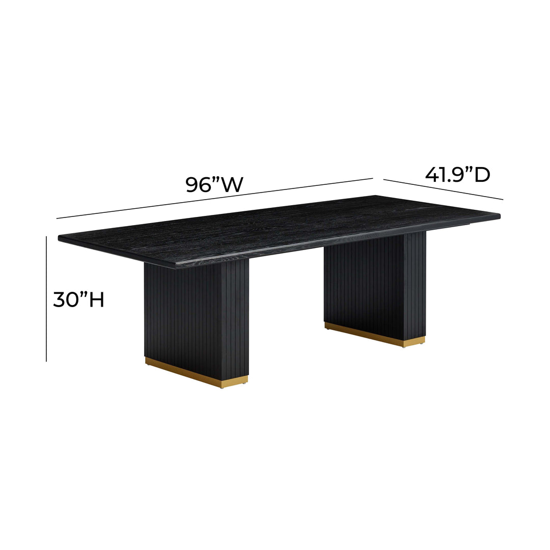 SwayLiving Chelsea Black Oak Rectangular Dining Table DINING TABLES