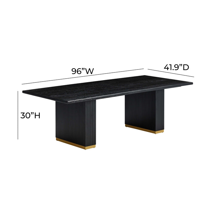 SwayLiving Chelsea Black Oak Rectangular Dining Table DINING TABLES