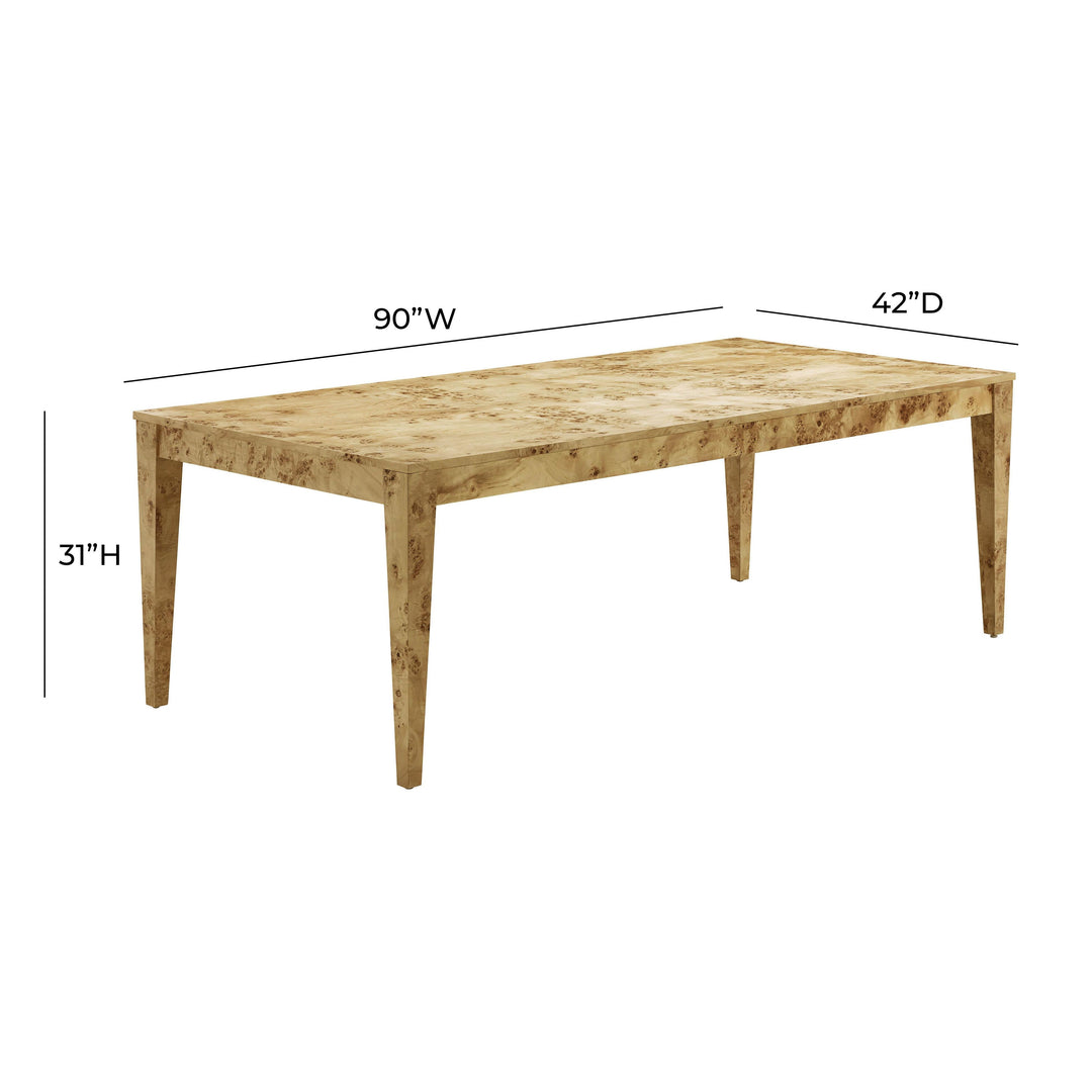 SwayLiving Brandyss Natural Burl Rectangular Dining Table DINING TABLES