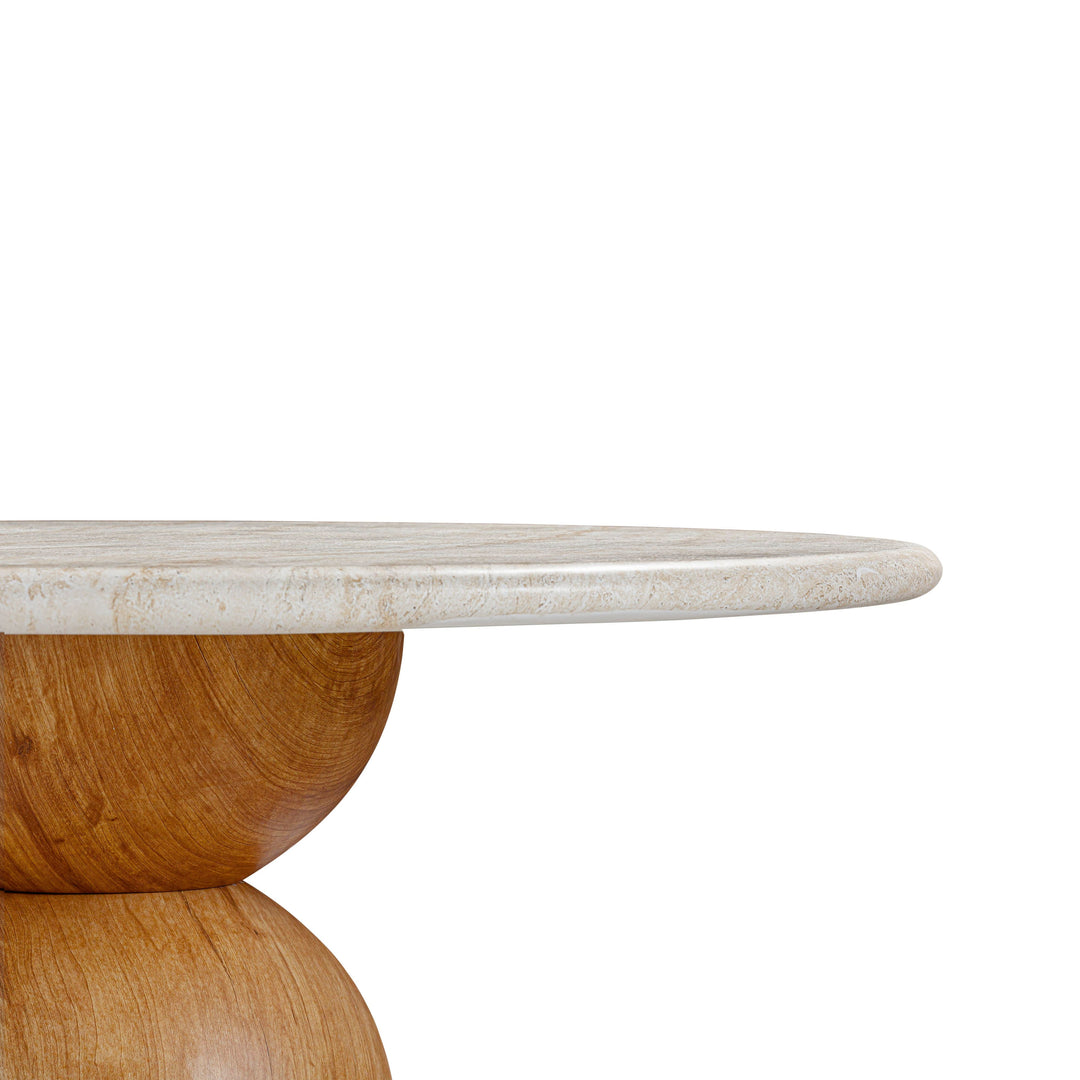 SwayLiving Cynthia Travertine Concrete Indoor / Outdoor 54" Round Dining Table OUTDOOR DINING TABLES