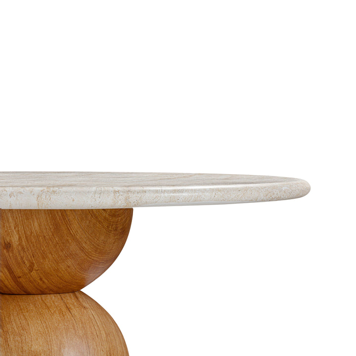 SwayLiving Cynthia Travertine Concrete Indoor / Outdoor 54" Round Dining Table OUTDOOR DINING TABLES