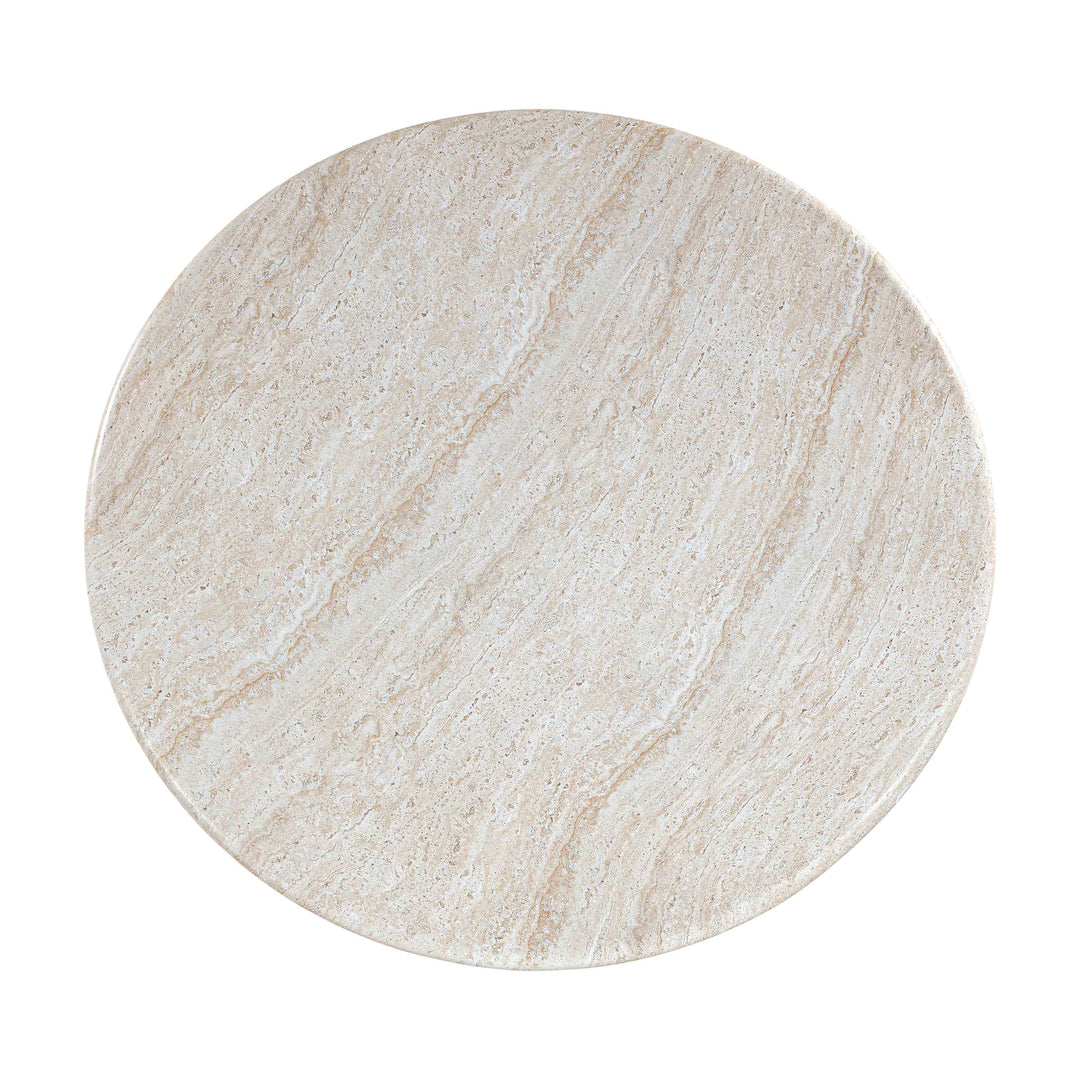 SwayLiving Cynthia Travertine Concrete Indoor / Outdoor 54" Round Dining Table OUTDOOR DINING TABLES