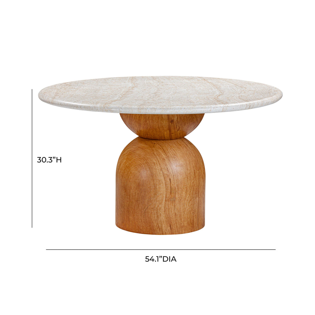 SwayLiving Cynthia Travertine Concrete Indoor / Outdoor 54" Round Dining Table OUTDOOR DINING TABLES