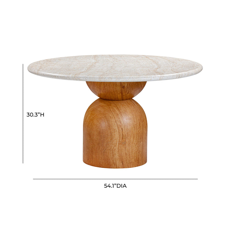 SwayLiving Cynthia Travertine Concrete Indoor / Outdoor 54" Round Dining Table OUTDOOR DINING TABLES