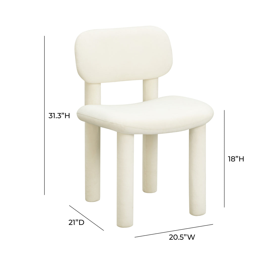 SwayLiving Elise Ivory White Velvet Dining Chair - Set of 2 DINING CHAIRS