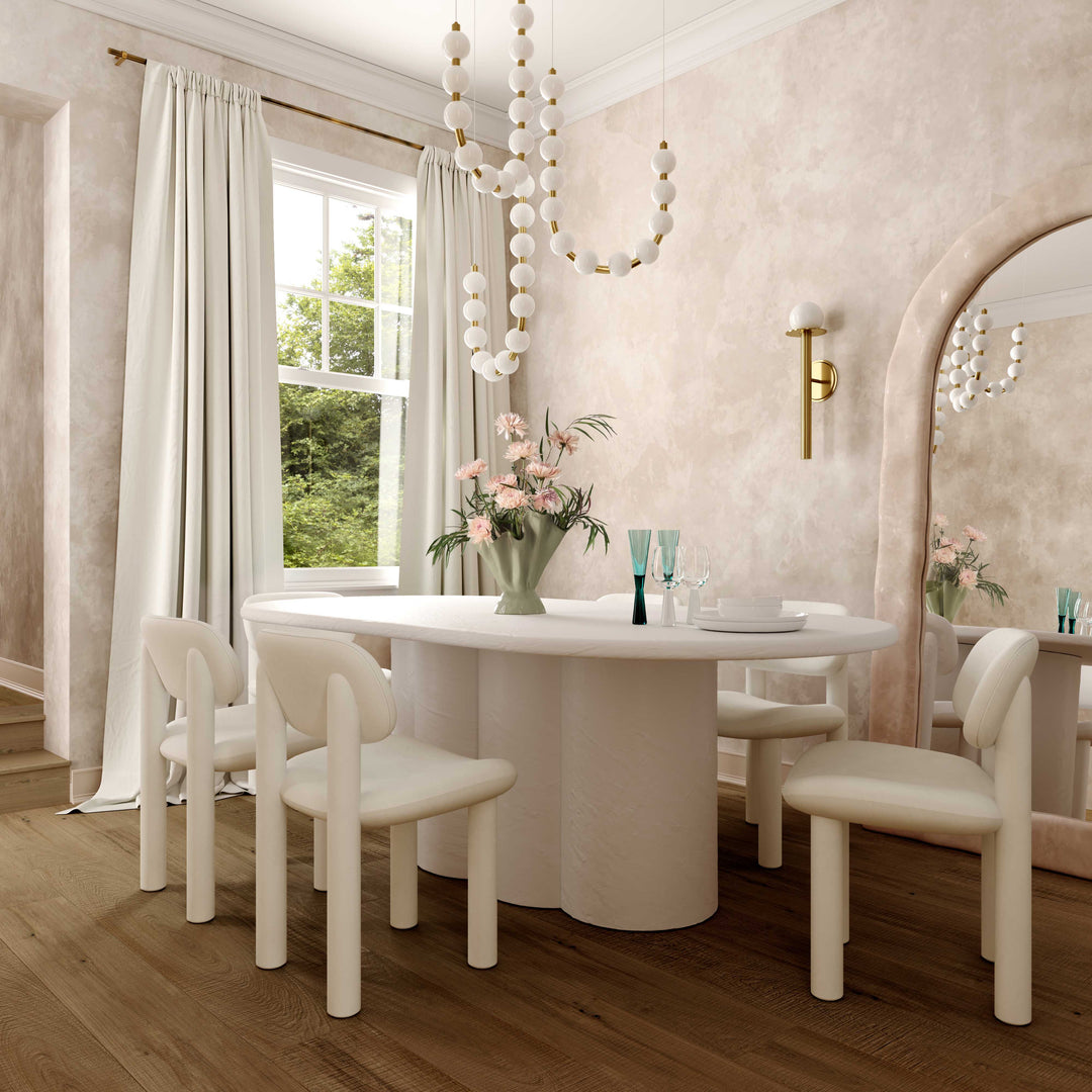 SwayLiving Elise Ivory White Velvet Dining Chair - Set of 2 DINING CHAIRS