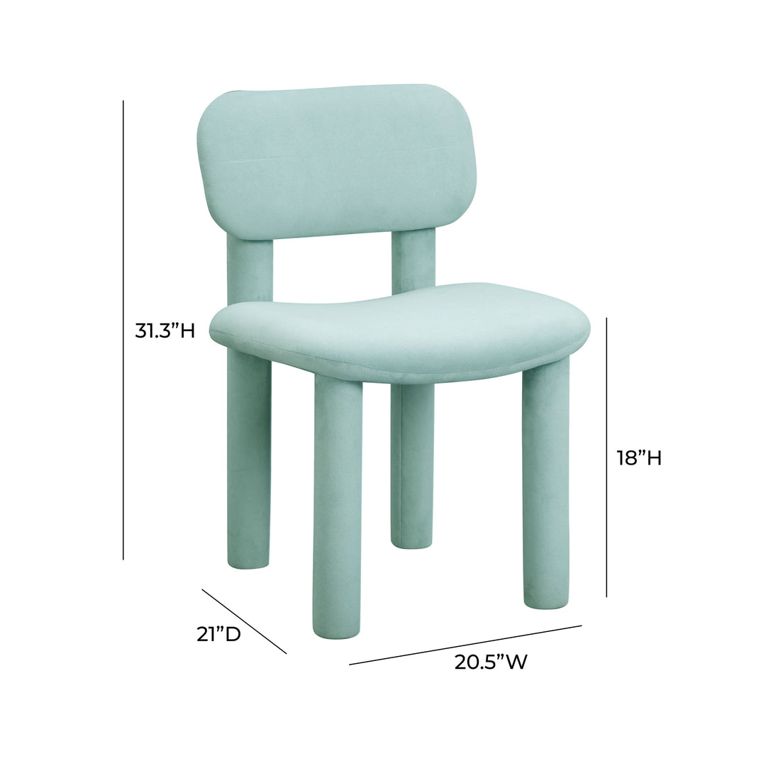SwayLiving Elise Pale Blue Velvet Dining Chair - Set of 2 DINING CHAIRS