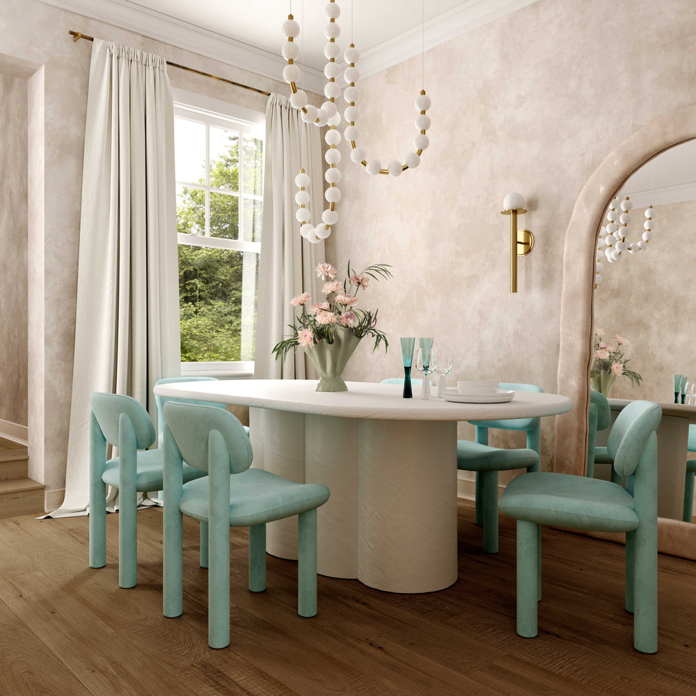 SwayLiving Elise Pale Blue Velvet Dining Chair - Set of 2 DINING CHAIRS
