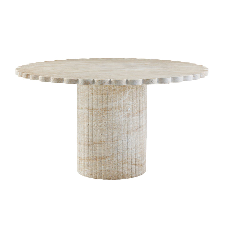 SwayLiving Blossom Washed Travertine Finish Indoor / Outdoor 54" Round Dining Table OUTDOOR DINING TABLES