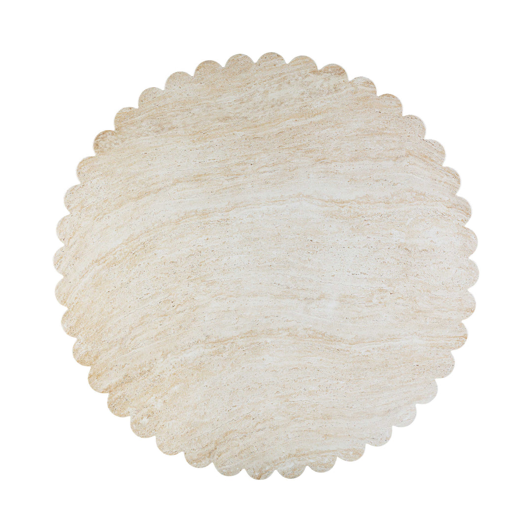 SwayLiving Blossom Washed Travertine Finish Indoor / Outdoor 54" Round Dining Table OUTDOOR DINING TABLES