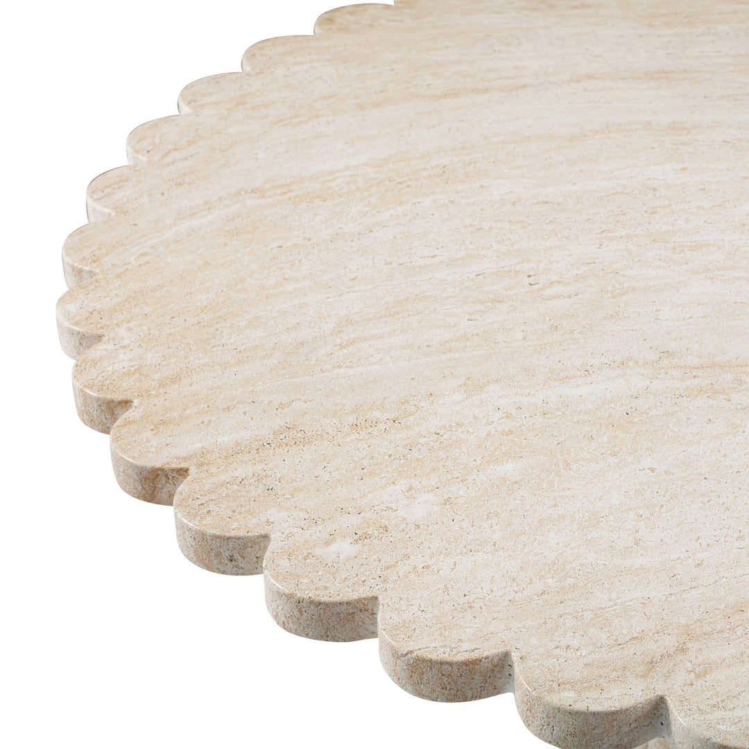 SwayLiving Blossom Washed Travertine Finish Indoor / Outdoor 54" Round Dining Table OUTDOOR DINING TABLES