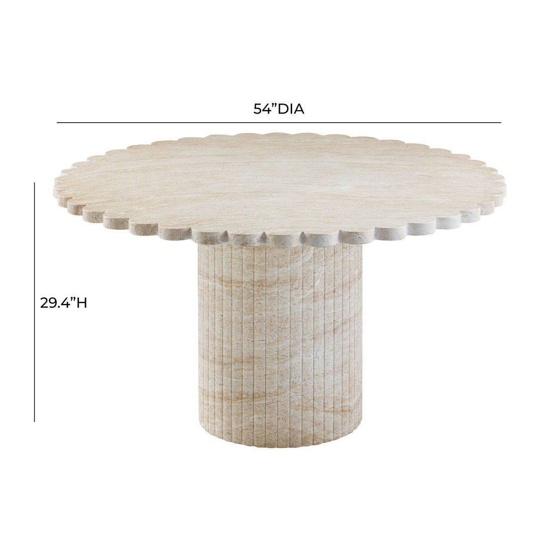SwayLiving Blossom Washed Travertine Finish Indoor / Outdoor 54" Round Dining Table OUTDOOR DINING TABLES