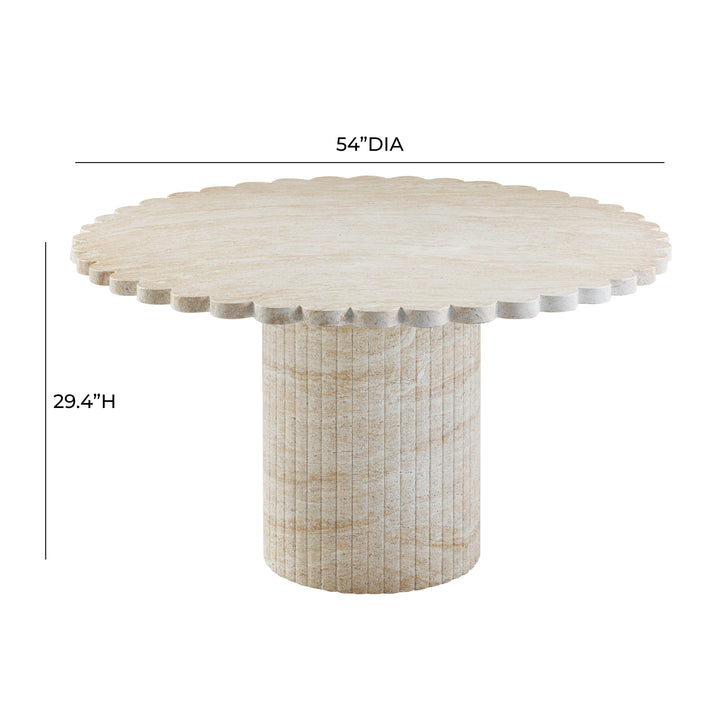 SwayLiving Blossom Washed Travertine Finish Indoor / Outdoor 54" Round Dining Table OUTDOOR DINING TABLES