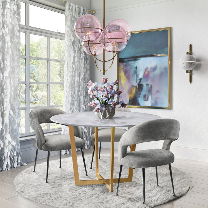 SwayLiving Rocco Slub Grey Dining Chair - Set of 2 DINING CHAIRS