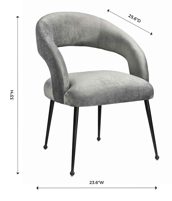 SwayLiving Rocco Slub Grey Dining Chair - Set of 2 DINING CHAIRS