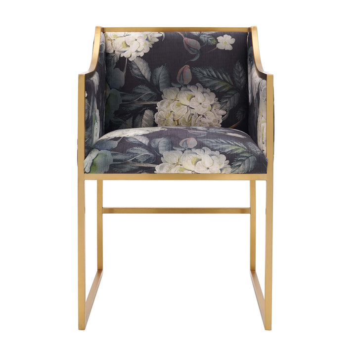 SwayLiving Atara Floral Velvet Gold Chair DINING CHAIRS