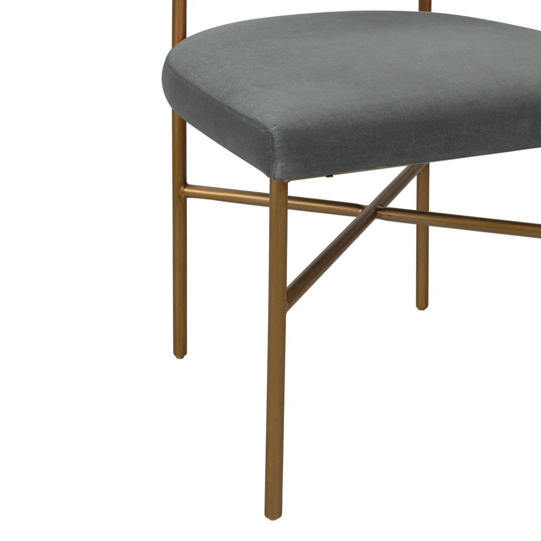 SwayLiving Kim Performance Velvet Chair in Grey DINING CHAIRS