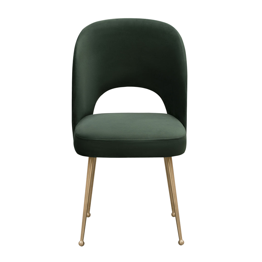 SwayLiving Swell Forest Green Velvet Chair DINING CHAIRS