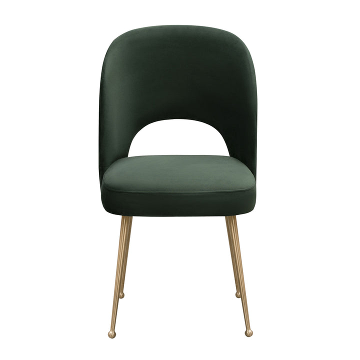 SwayLiving Swell Forest Green Velvet Chair DINING CHAIRS