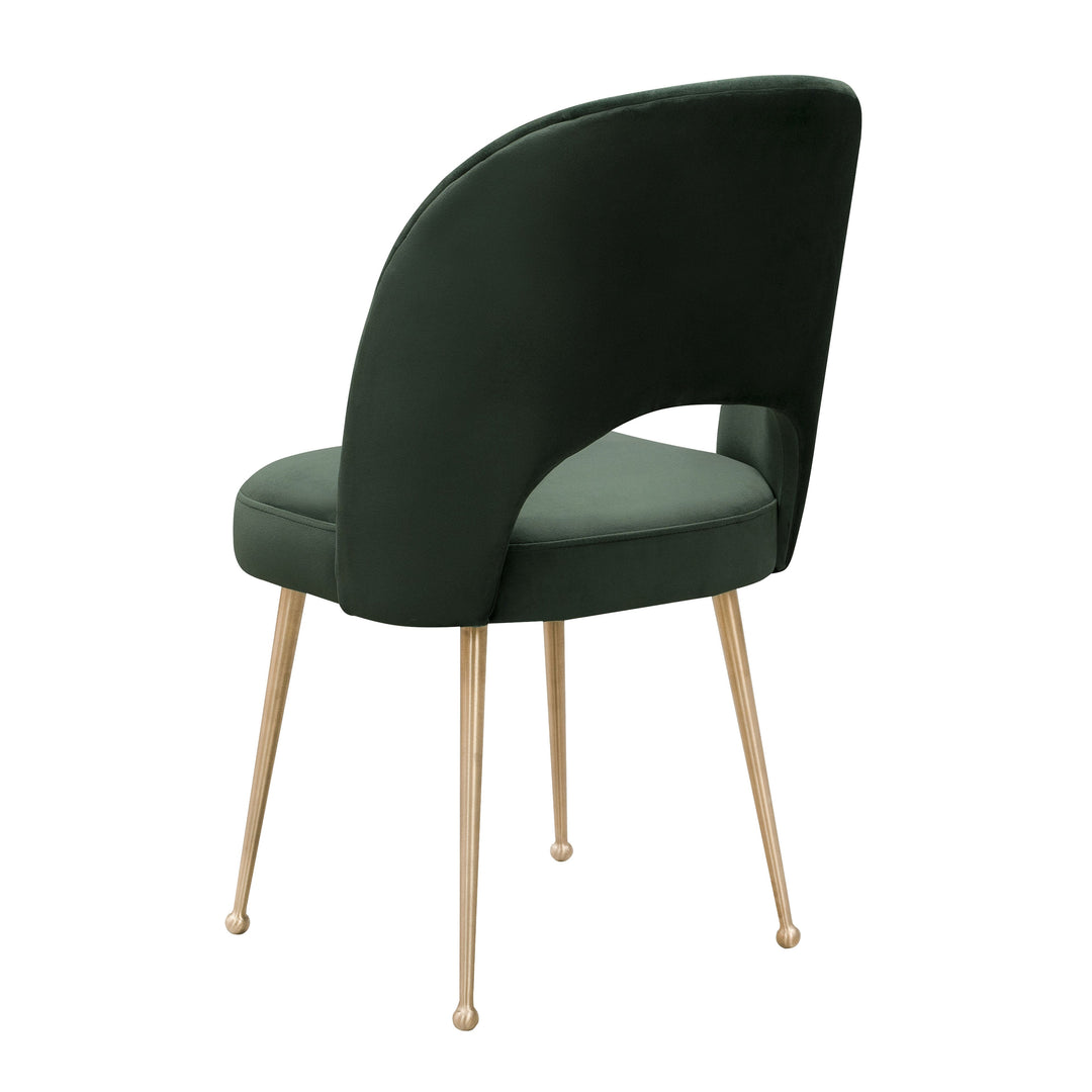 SwayLiving Swell Forest Green Velvet Chair DINING CHAIRS