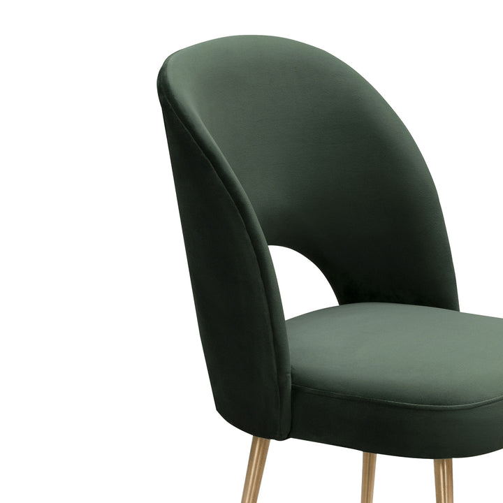 SwayLiving Swell Forest Green Velvet Chair DINING CHAIRS